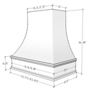 Navy Blue Wood Range Hood With Curved Front and Decorative Trim - 30" 36" 42" 48" 54" and 60" Widths Available
