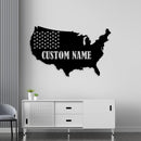 Custom America Map Metal Wall Art
