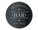 Custom Metal Established Family Room Wall Art - Personalized Metal Sign - 14 Color Options