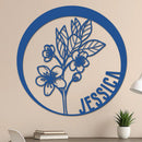 Custom Flower Metal Sign w Name
