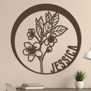 Custom Flower Metal Sign w Name