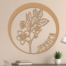 Custom Flower Metal Sign w Name