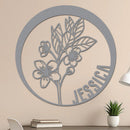 Custom Flower Metal Sign w Name