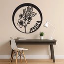 Custom Flower Metal Sign w Name
