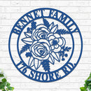 Custom Flowers Metal Sign w Name & Address