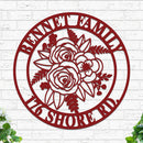 Custom Flowers Metal Sign w Name & Address