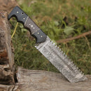 Custom HANDMADE FORGED DAMASCUS Steel Hunting Tracker Fix Blade Knife Full Tang WH 4393