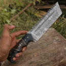 Custom HANDMADE FORGED DAMASCUS Steel Hunting Tracker Fix Blade Knife Full Tang WH 4393