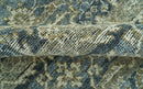 Custom Made Antique Charcoal Blue Transitional Hand Knotted Wool Area Rug