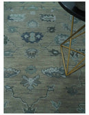 Custom Made Antique look Gray, Charcoal and silver Oriental Oushak wool Area Rug