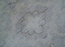 Custom Made Beige And Blue Traditional Turkish Design Hand knotted Wool Rug