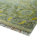 Custom Made Beige And Gray Traditional Hand Knotted wool area rug