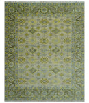 Custom Made Beige And Gray Traditional Hand Knotted wool area rug