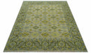 Custom Made Beige And Gray Traditional Hand Knotted wool area rug