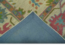 Custom Made Beige And Green Traditional Oushak Design Hand Tufted Wool Rug