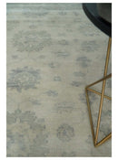 Custom Made Beige and Light Green Hand knotted Traditional Oushak wool Area Rug