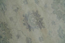 Custom Made Beige and Light Green Hand knotted Traditional Oushak wool Area Rug