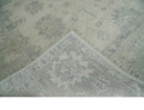 Custom Made Beige and Light Green Hand knotted Traditional Oushak wool Area Rug