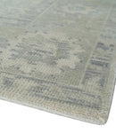 Custom Made Beige and Light Green Hand knotted Traditional Oushak wool Area Rug