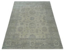 Custom Made Beige and Light Green Hand knotted Traditional Oushak wool Area Rug