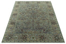 Custom Made Beige and peac Traditional Oushak Design Hand Tufted Wool Rug