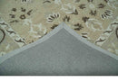 Custom Made Beige, Ivory and Charcoal Traditional Ikat design Hand Tufted wool Area Rug
