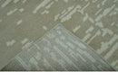Custom Made Beige Modern Contemporary Hand Knotted Wool Area Rug