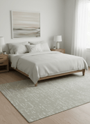 Custom Made Beige Modern Contemporary Hand Knotted Wool Area Rug