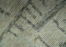 Custom Made Beige, Olive and Gray Hand Knotted Modern Abstract wool Area Rug