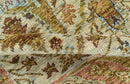Custom Made Beige, Peach And Green Transition Hand Knotted wool rug