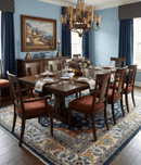 Custom Made Blue and Ivory Hand Knotted Medallion Design Wool Area Rug
