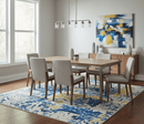 Custom Made Blue Modern Abstract Design Hand Tufted  Area Rug