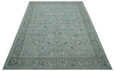 Custom Made Blue Traditional distressed design Hand knotted Wool Area Rug