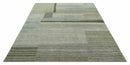 Custom Made Brown and Beige Contemporary Design Hand knotted Wool Area Rug
