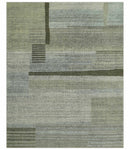 Custom Made Brown and Beige Contemporary Design Hand knotted Wool Area Rug