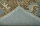 Custom Made Camel And Blue Traditional Oushak Design Hand Tufted Wool Area Rug