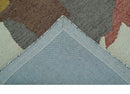 Custom Made Contemporary Abstract Ivory, Yellow And Rust Hand Tufted Wool Area Rug