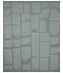Custom Made Contemporary Gray Hand Knotted Wool Area Rug