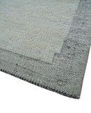 Custom Made Contemporary Gray Hand Knotted Wool Area Rug