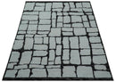 Custom Made Contemporary Ivory And Dark Brown Hand Knotted Wool Rug