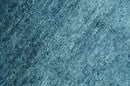 Custom Made Contemporary Solid Plush Blue Hand Knotted Wool Rug