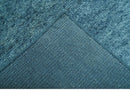 Custom Made Contemporary Solid Plush Blue Hand Knotted Wool Rug