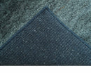 Custom Made Contemporary Solid Plush Steel Blue Hand Knotted Wool Rug