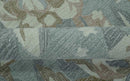 Custom Made Elegant Blue, Ivory and Olive Floral Design Hand Tufted wool Rug