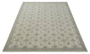 Custom Made Fine Hand Knotted Ivory and Charcoal Style Hand knotted Wool Area Rug