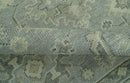 Custom Made Gray And Ivory Traditional Turkish Design Hand knotted Wool Area Rug