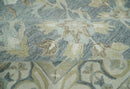 Custom Made Gray, Ivory and Beige Traditional Ikat design Hand Tufted wool Area Rug
