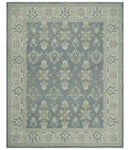 Custom Made Gray, Ivory and Beige Traditional Ikat design Hand Tufted wool Area Rug