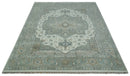 Custom Made Gray, Ivory and Silver Hand knotted Traditional Medallion wool Area Rug