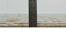 Custom Made Greenish Beige, Rust And Blue Folk Art Hand Knotted Wool Area Rug